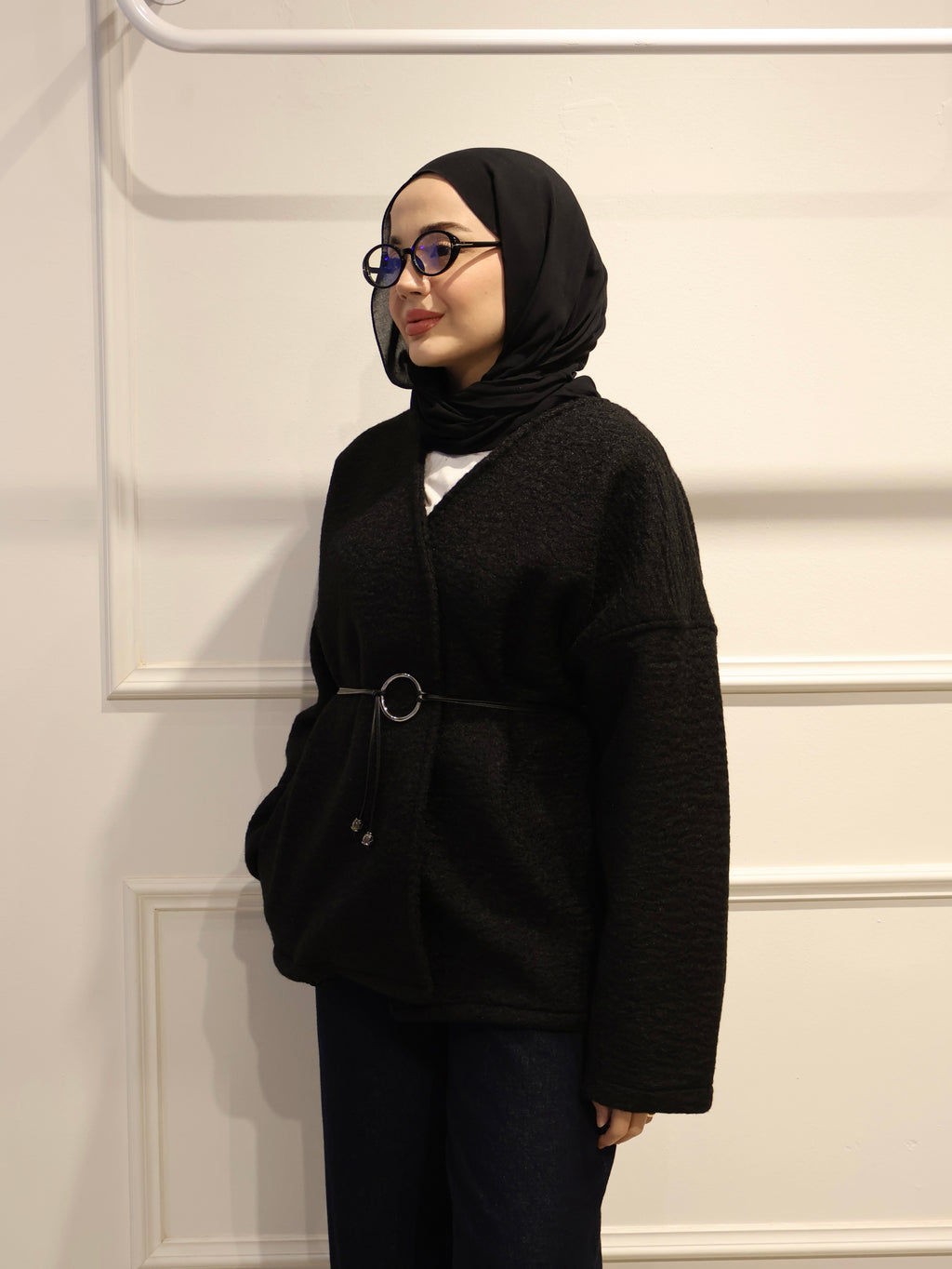 Kemerli Kısa Kaşe Ceket