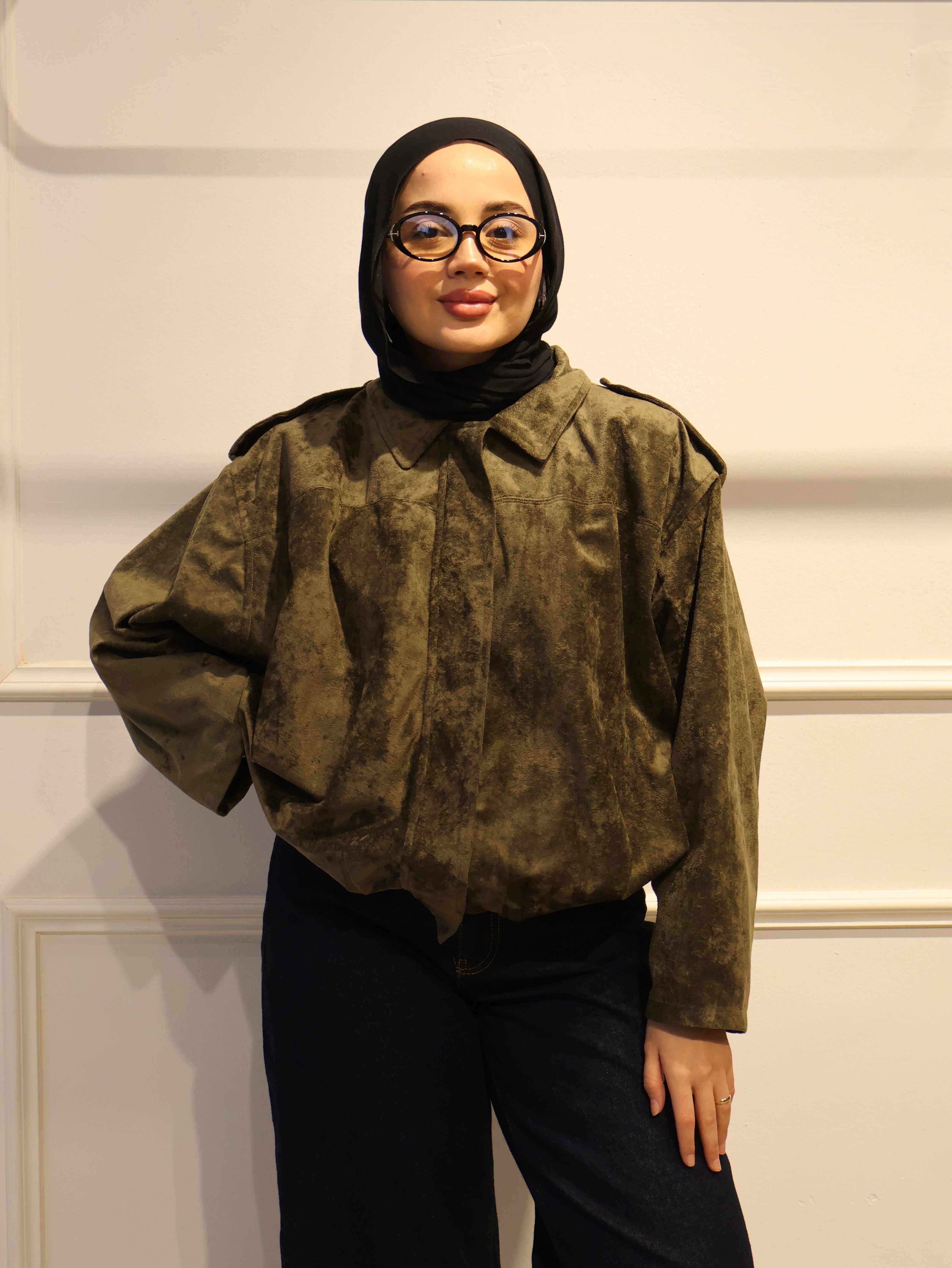 Kadife Süet Bomber Ceket