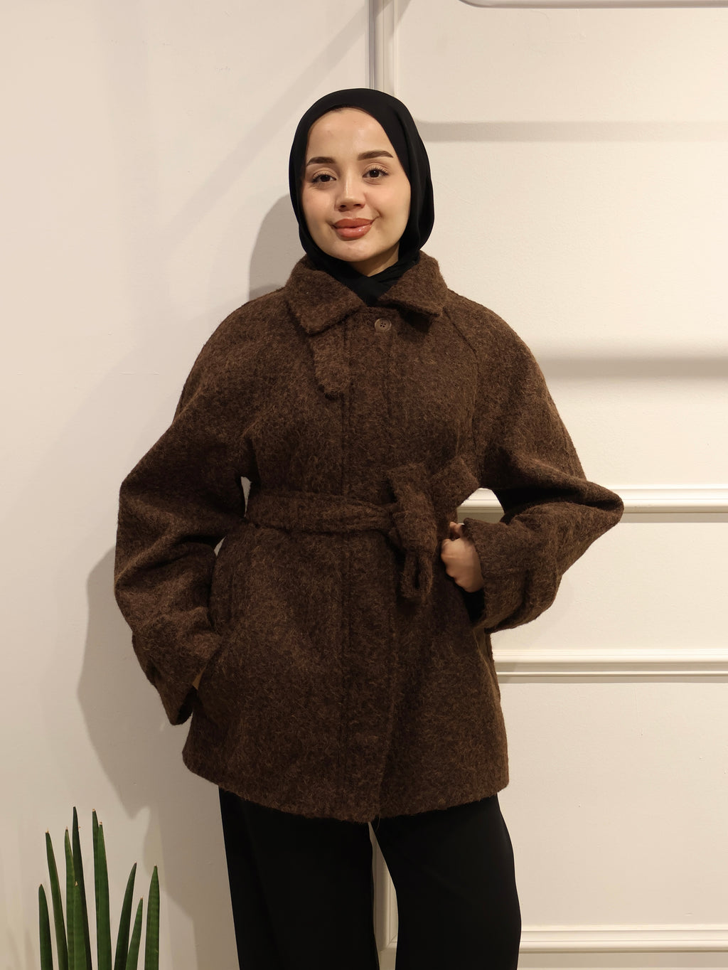 Dik Yaka Kısa Kaban