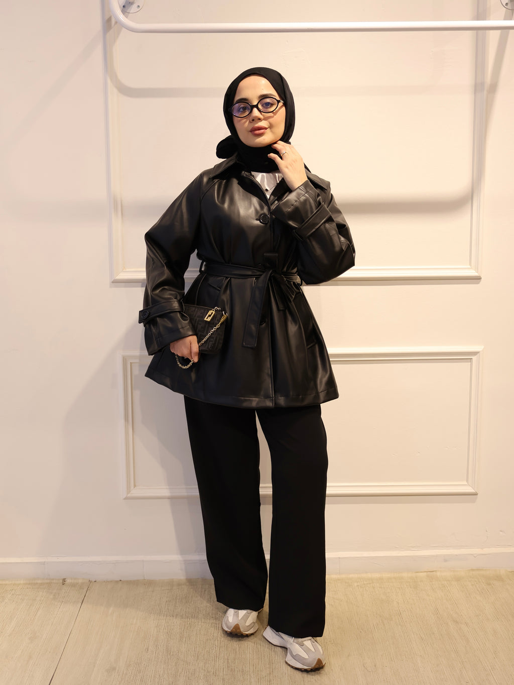 Deri Kısa Trençkot