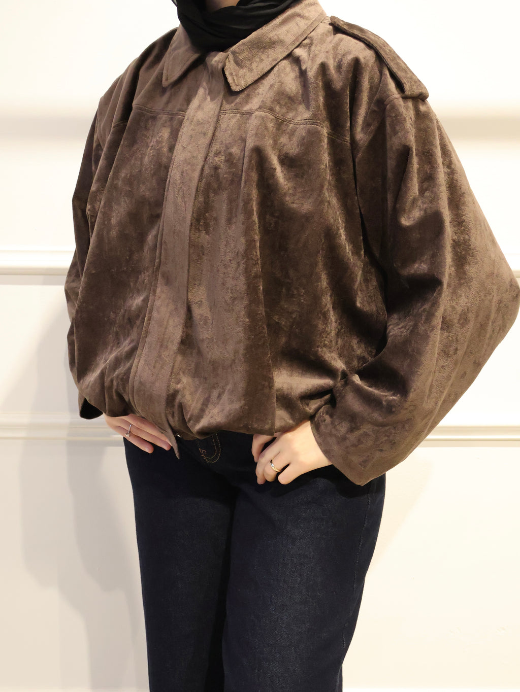 Kadife Süet Bomber Ceket