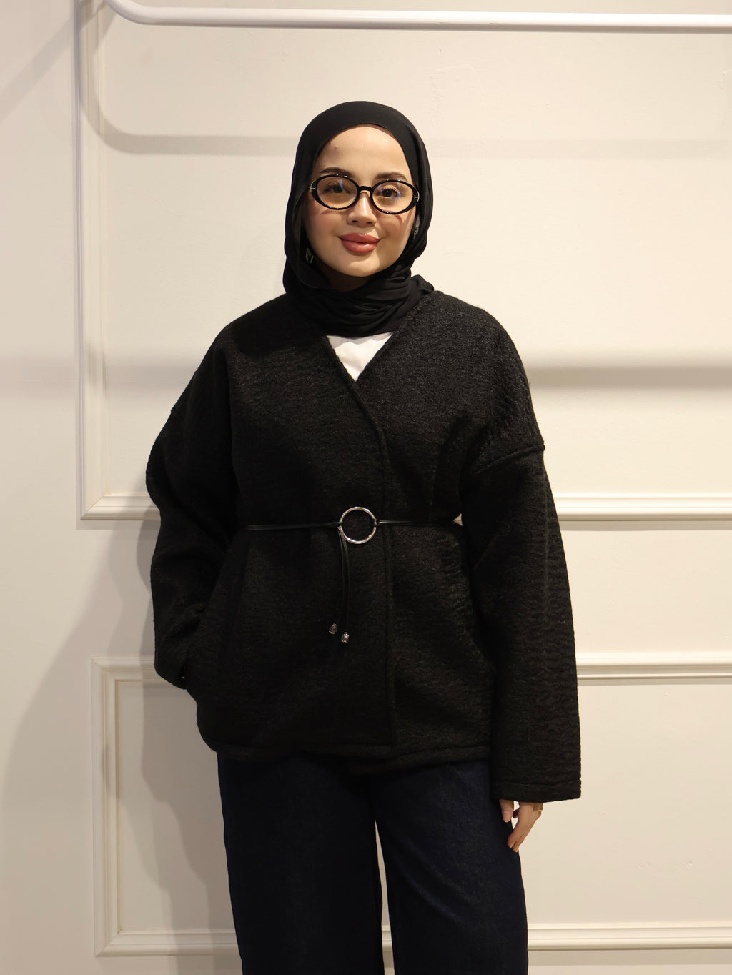 Kemerli Kısa Kaşe Ceket