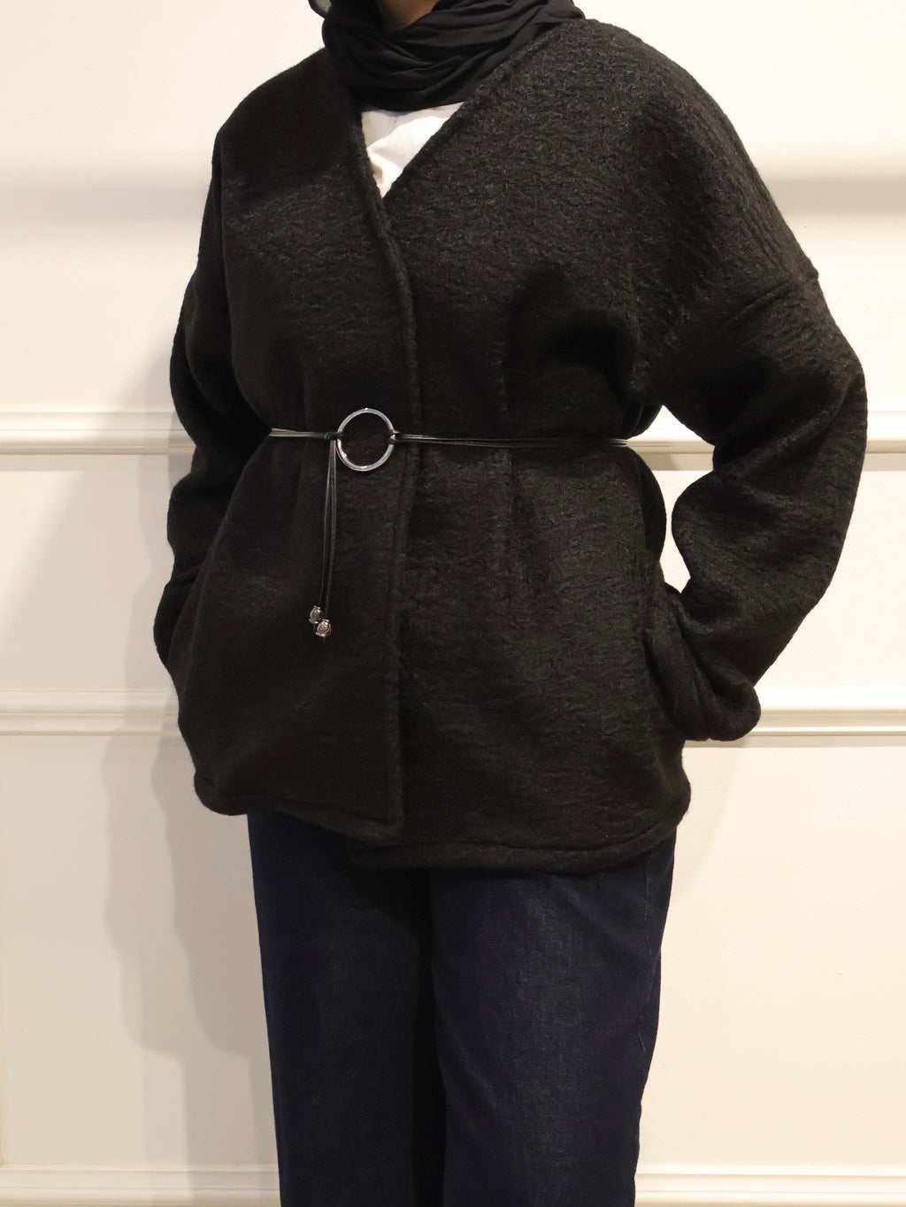 Kemerli Kısa Kaşe Ceket