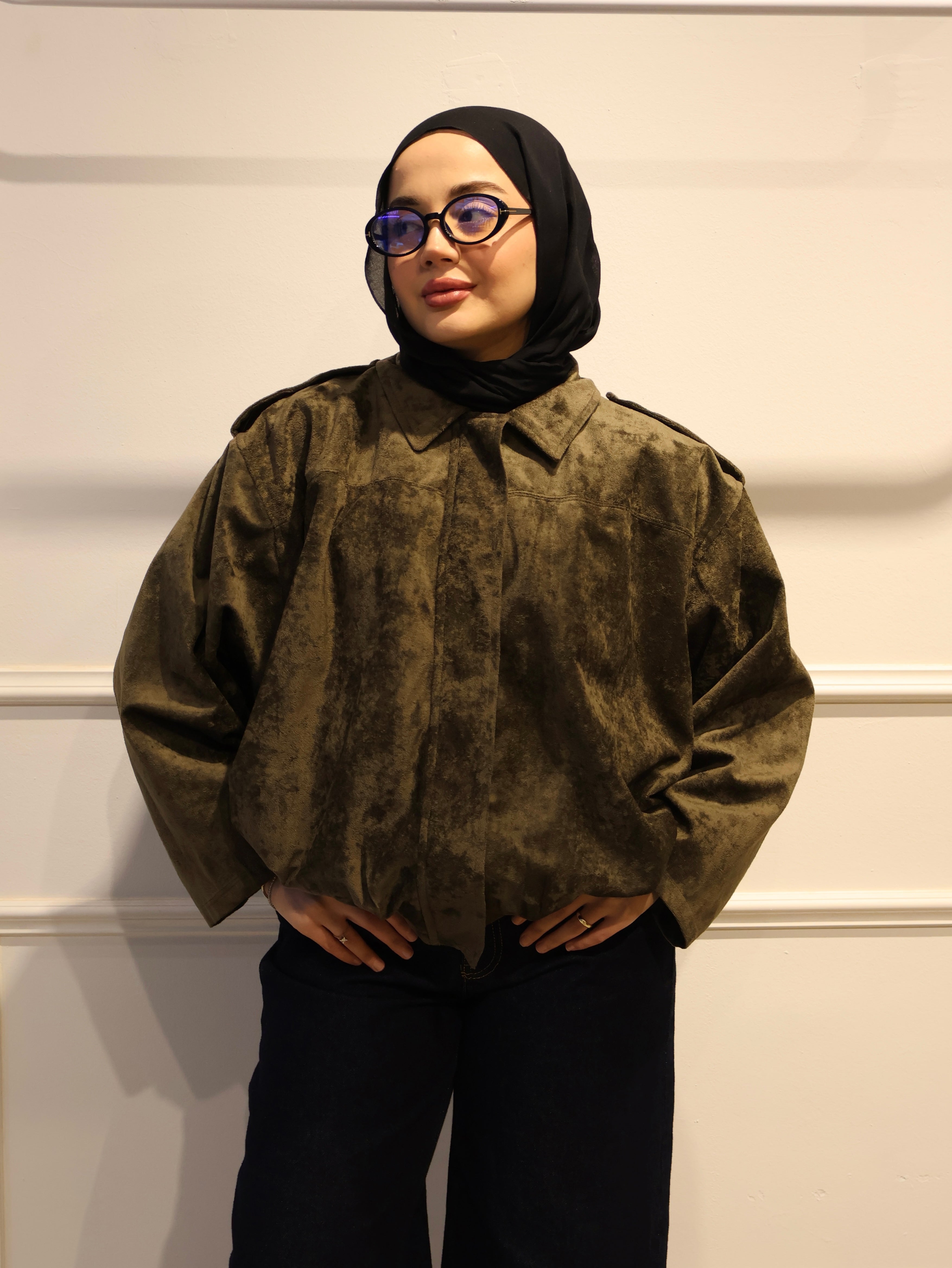 Kadife Süet Bomber Ceket