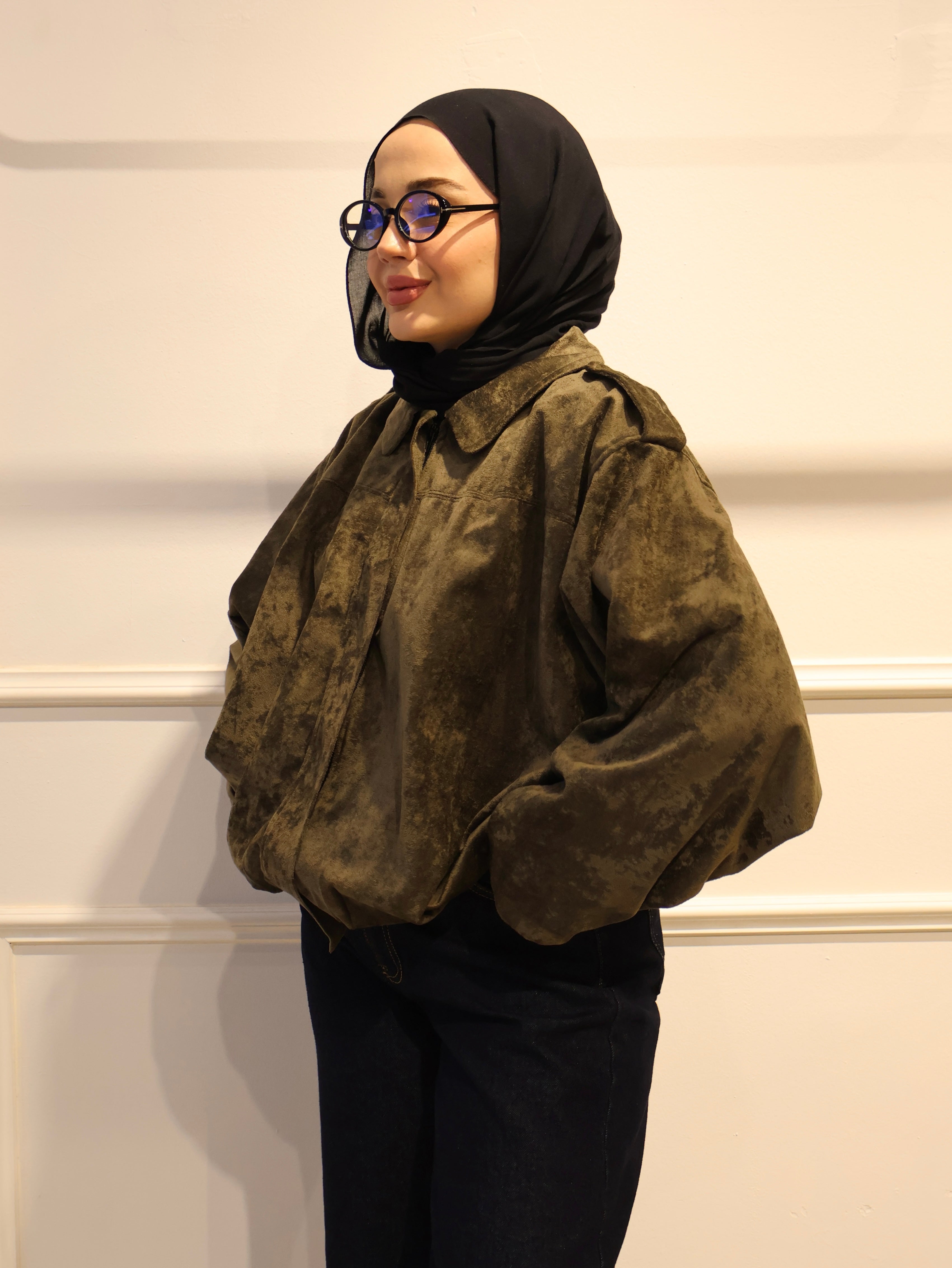 Kadife Süet Bomber Ceket