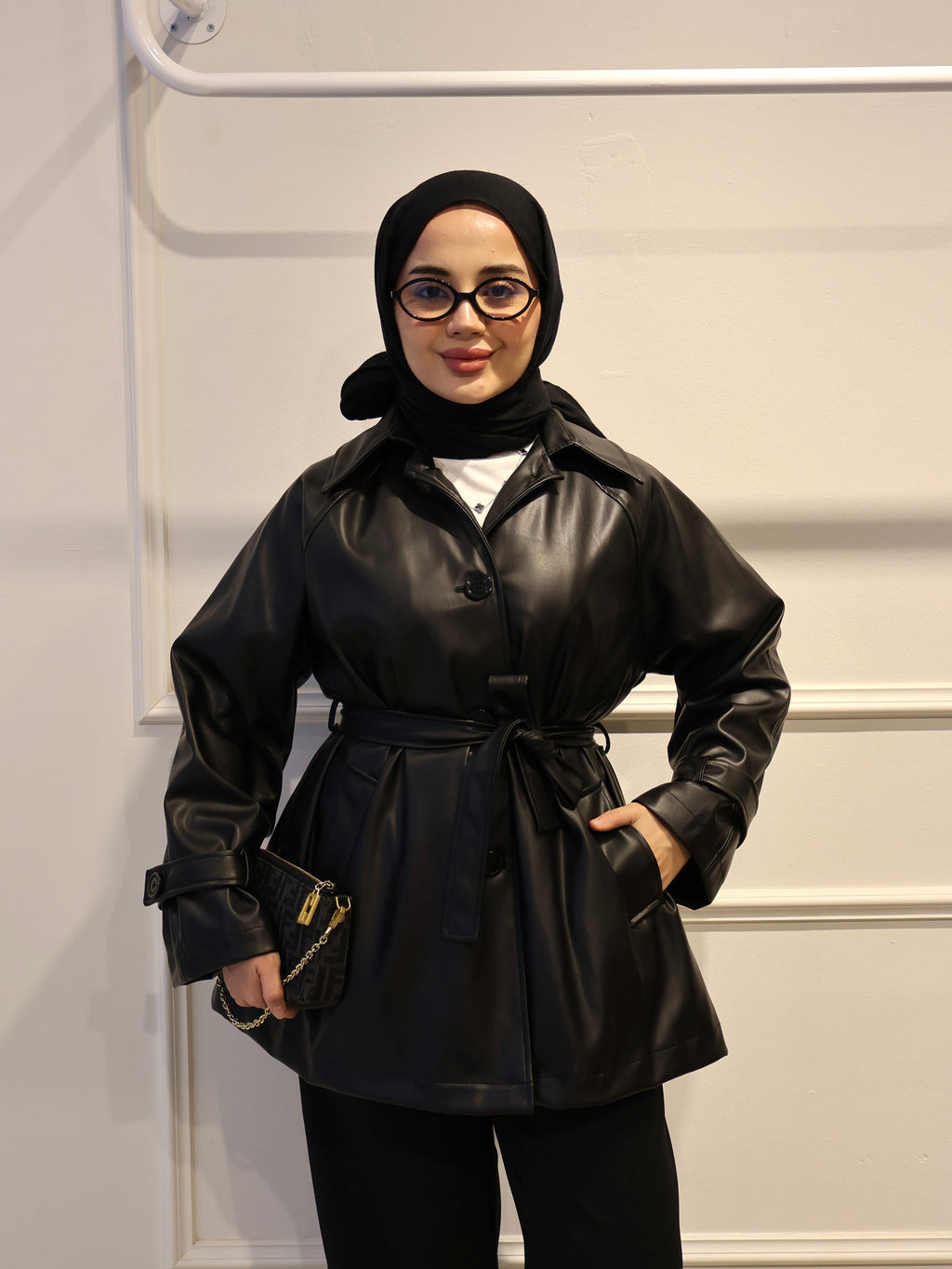 Deri Kısa Trençkot