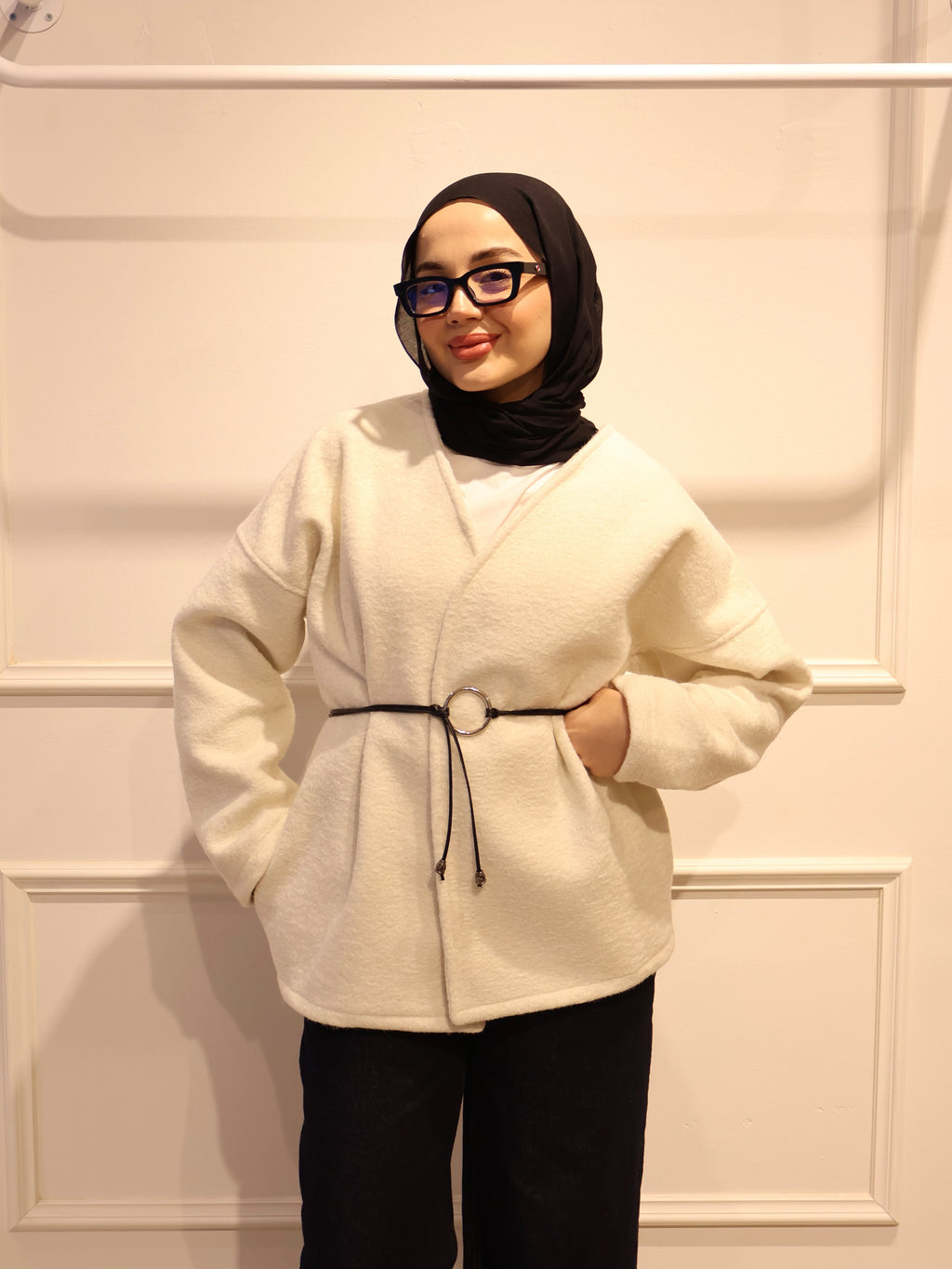 Kemerli Kısa Kaşe Ceket