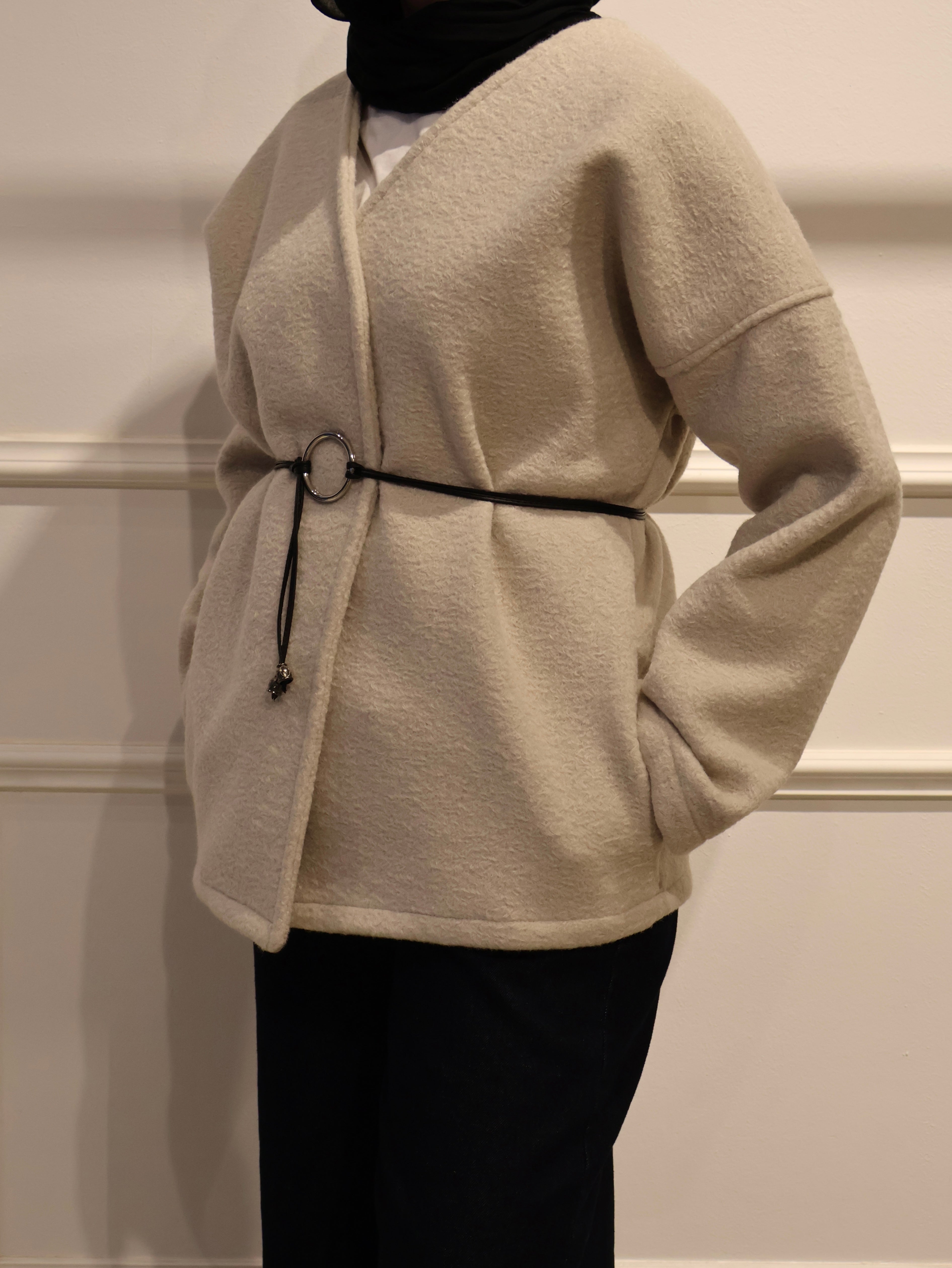 Kemerli Kısa Kaşe Ceket