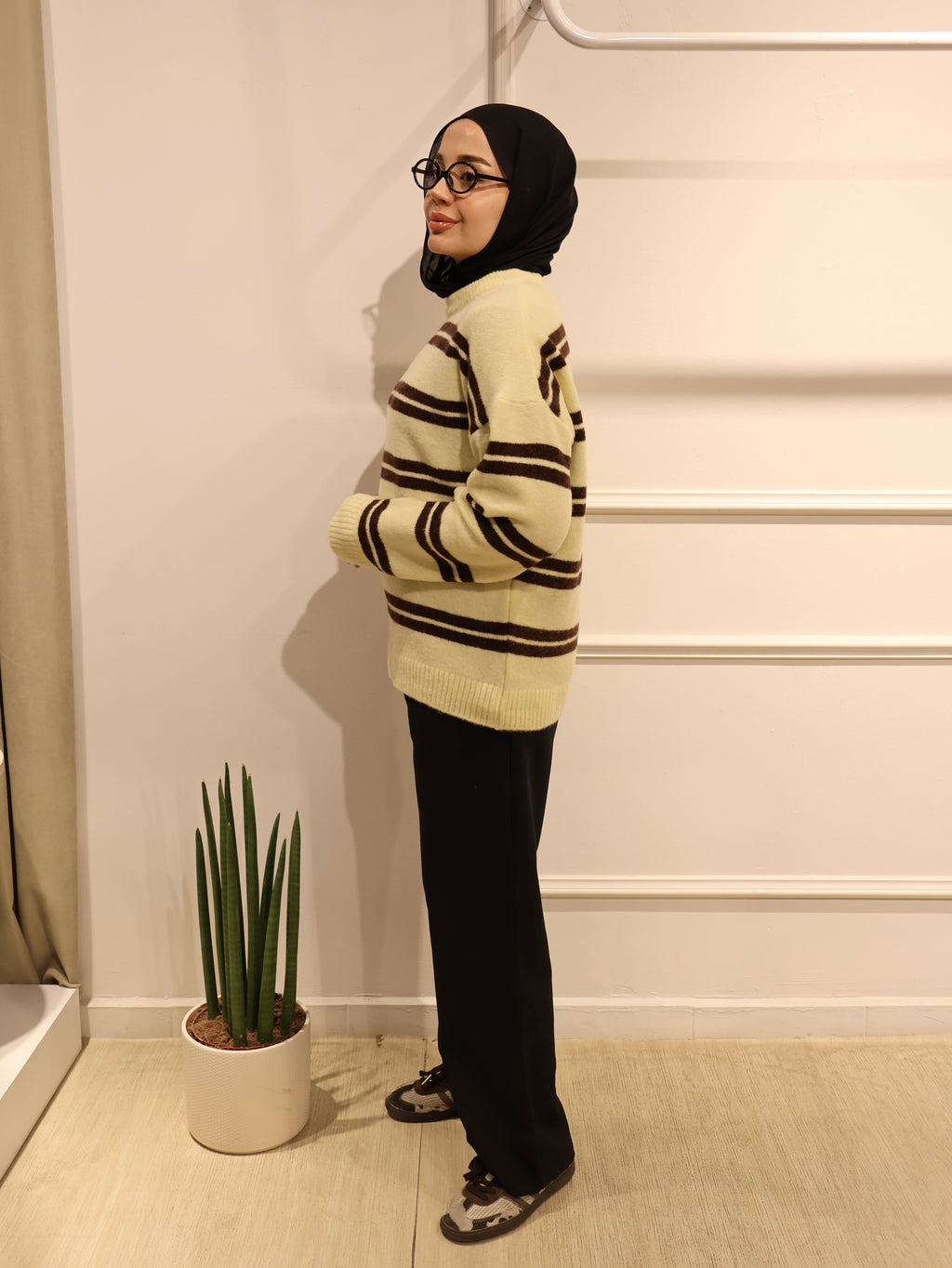 Çizgili Triko Kazak