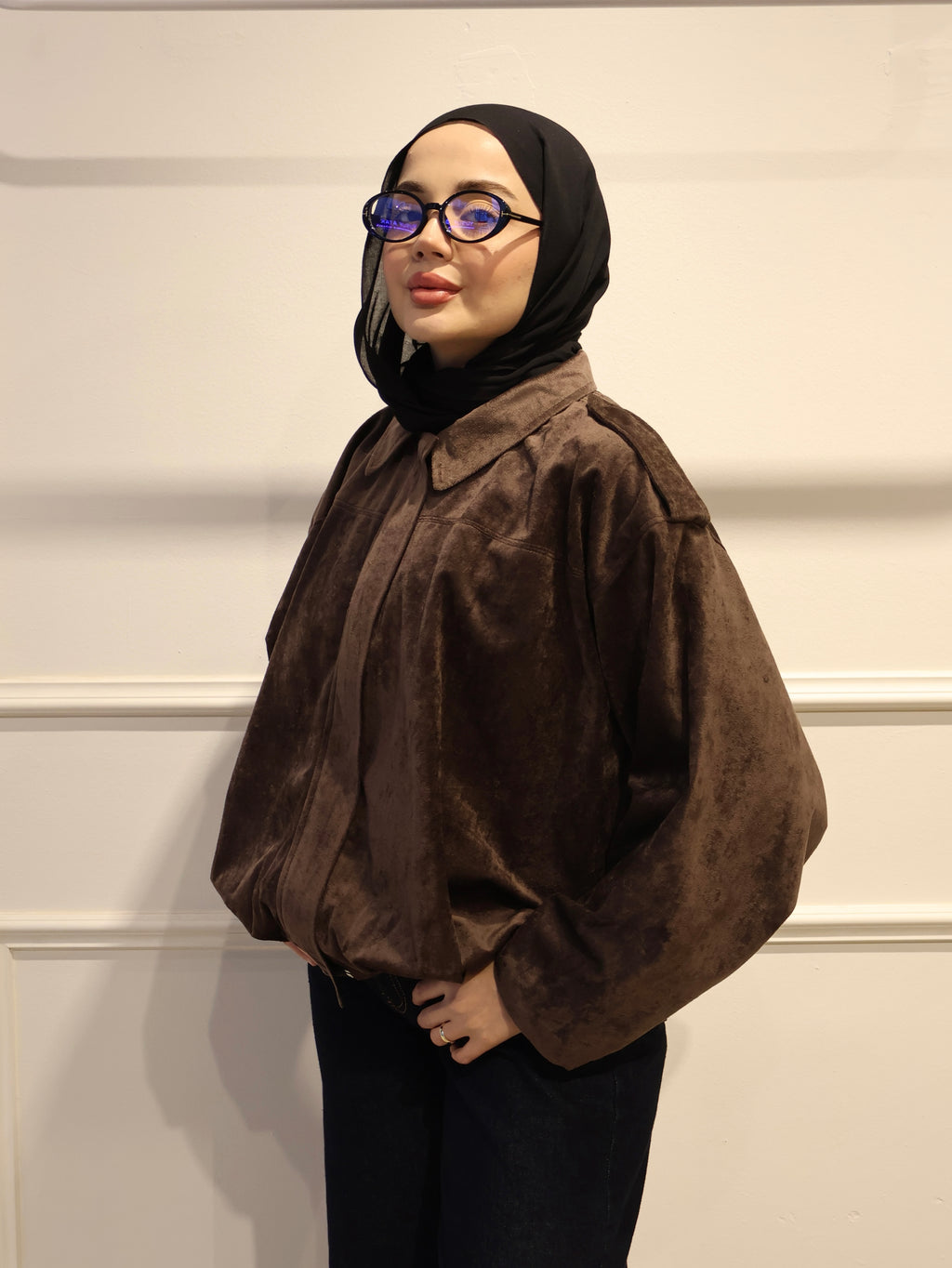 Kadife Süet Bomber Ceket