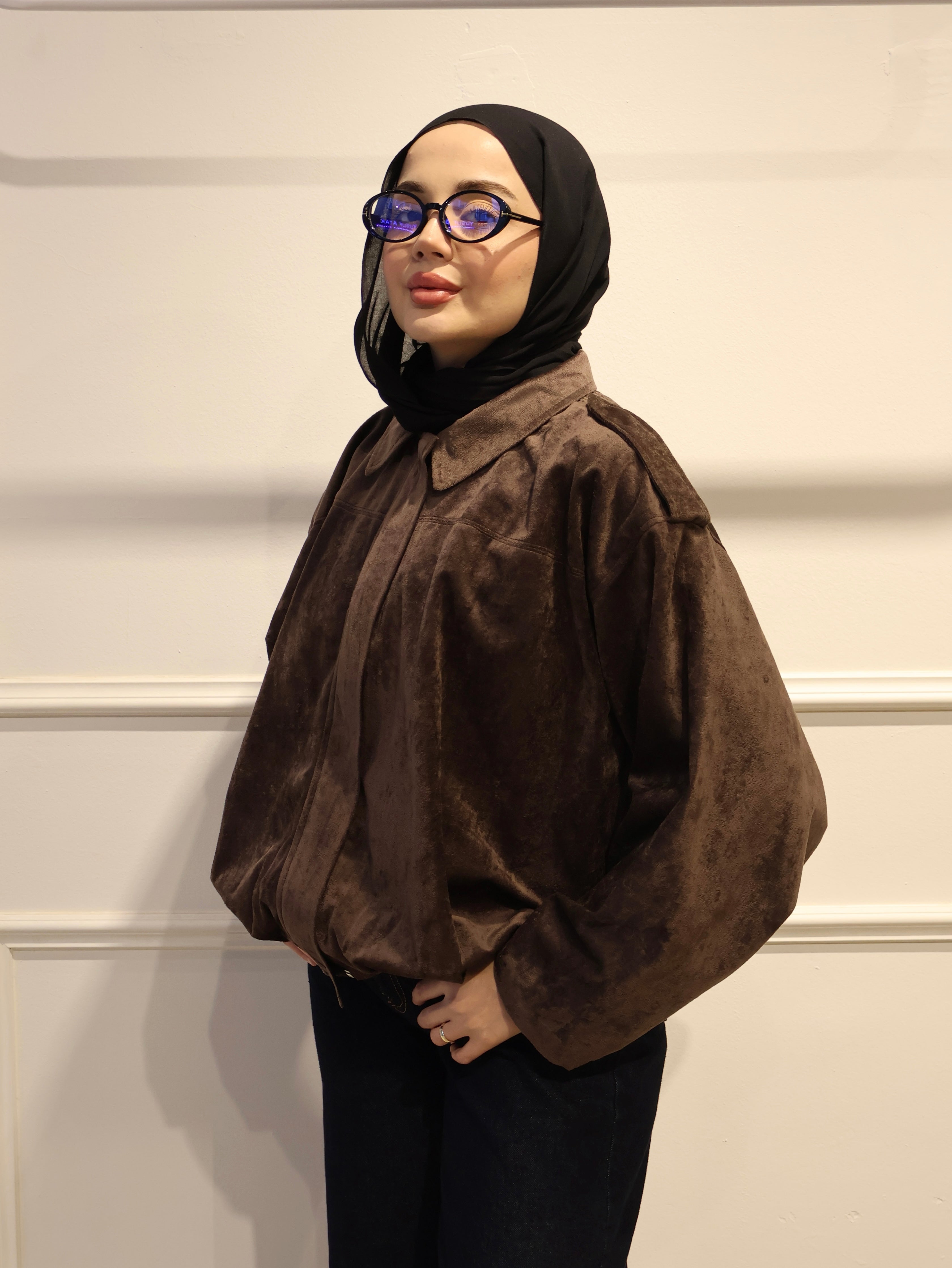 Kadife Süet Bomber Ceket