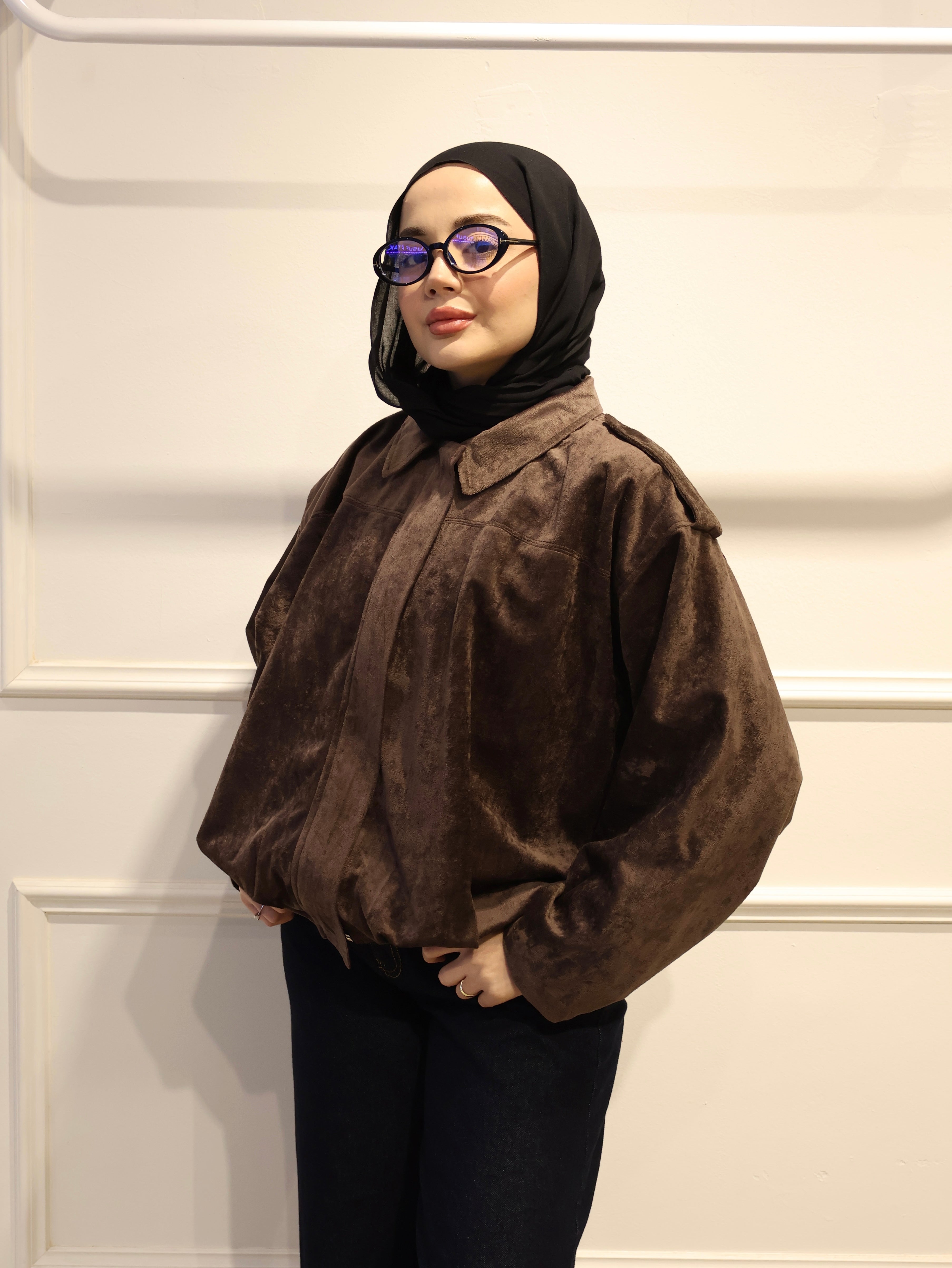 Kadife Süet Bomber Ceket